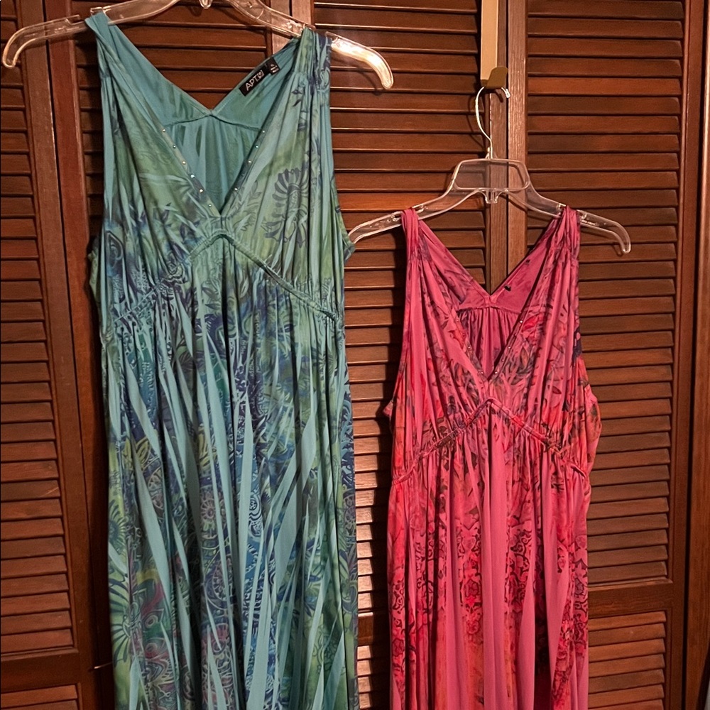 Apt. 9 Teal and Purple Patterned Dress